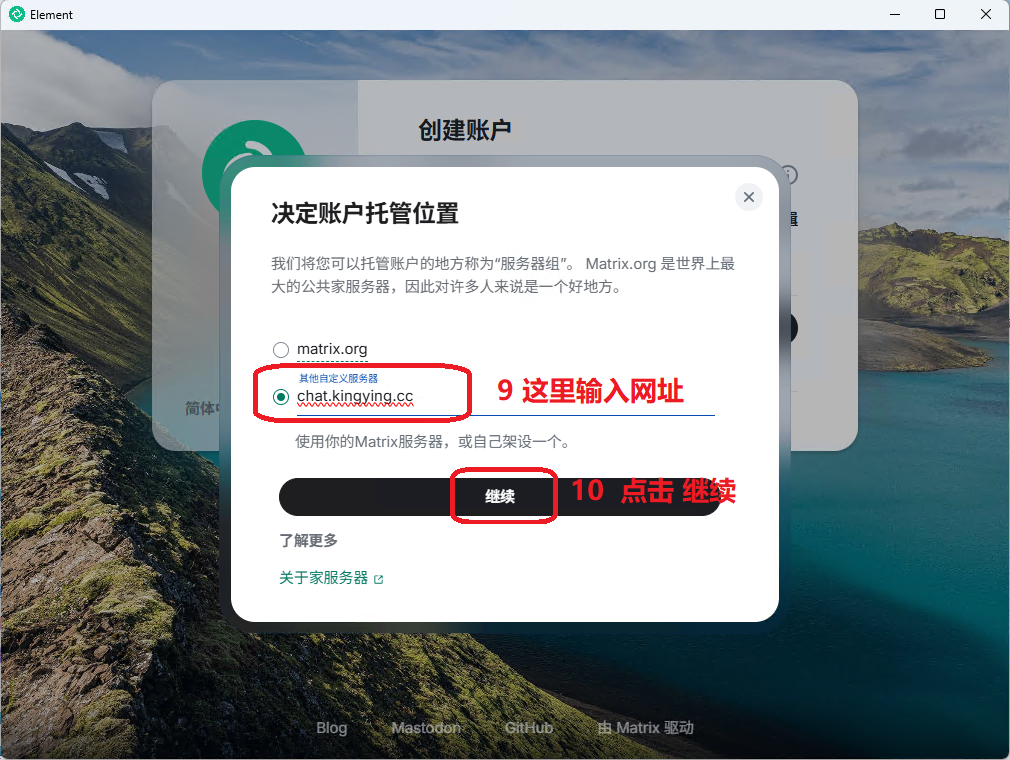 输入服务器地址图8